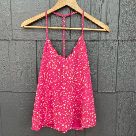Jacki Scallop Detail Blouse pink floral strappy flower detail girl core cami top - Picture 3 of 11